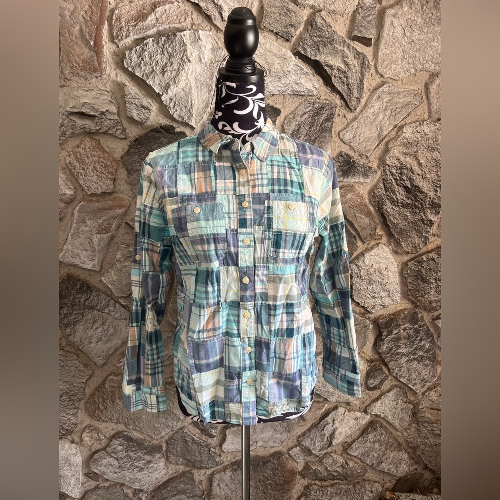 L.L.Bean Multi Colored Button Down Shirt SP